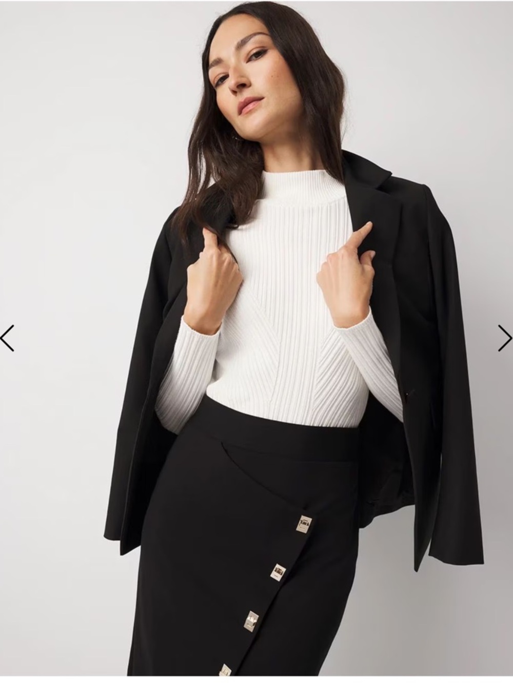 WHBM Asymmetrical Faux-Wrap Pencil Skirt - Picture 2 of 9